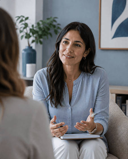 Mujer en sesión de terapia